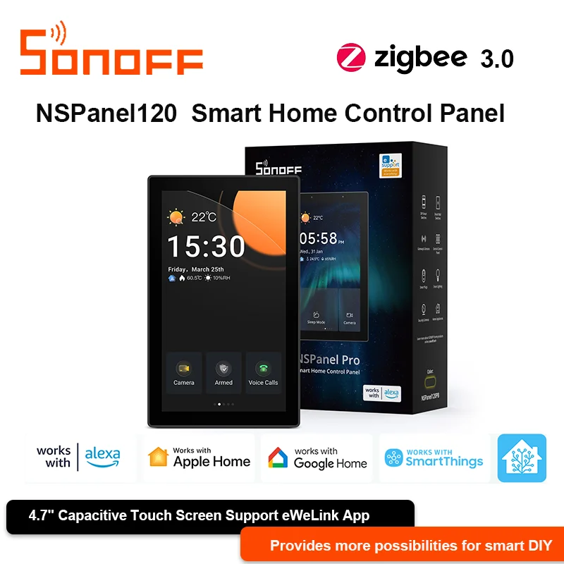 Sonoff NSPanel Pro-120 (NSPanel120PW/NSPanel120PB) Smart Home Control Panel Built-in Zigbee 3.0 Gateway 4.7