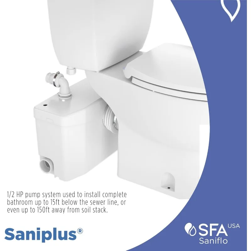 Saniplus + Toilet Bowl Round + Toilet Tank Bundle - Residential  White US(Origin)