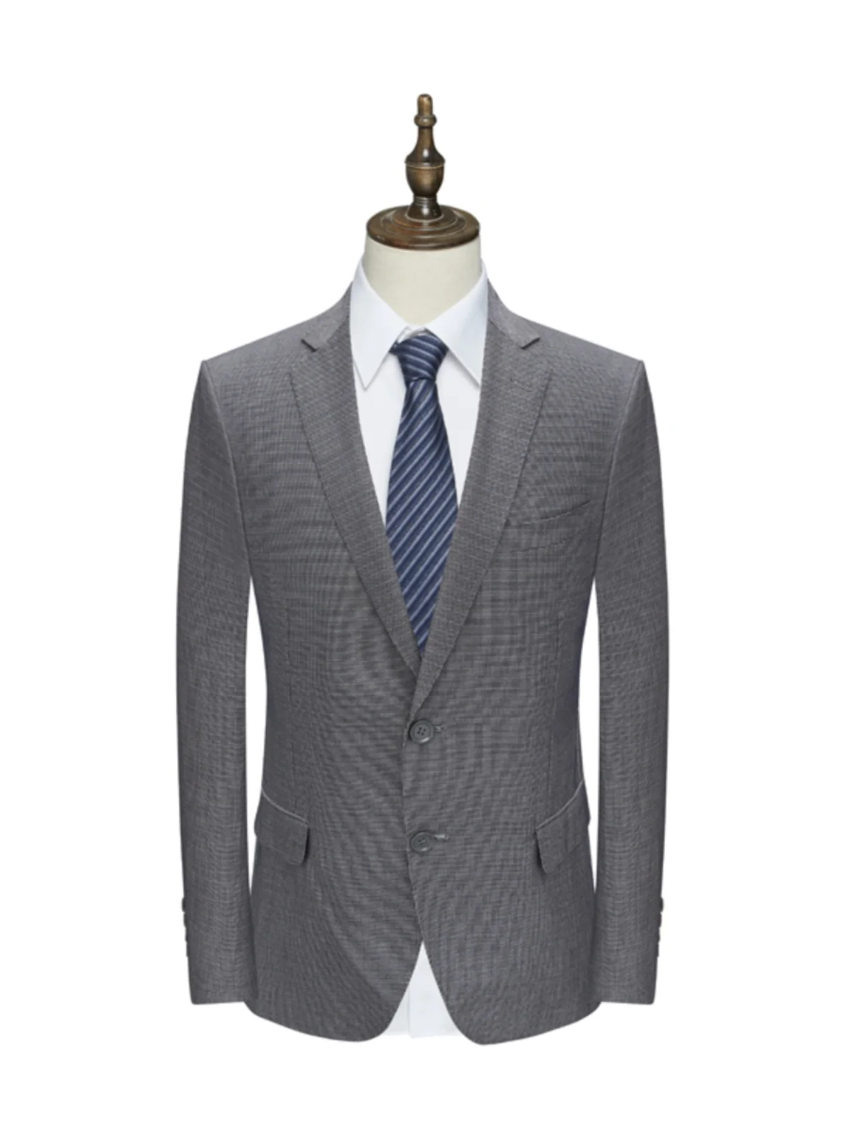 

Busin Men's Suit Jaet Two Button No Split Stand Fit Casual Faion Urban Sle Long Sve Flat Collar Spring Season