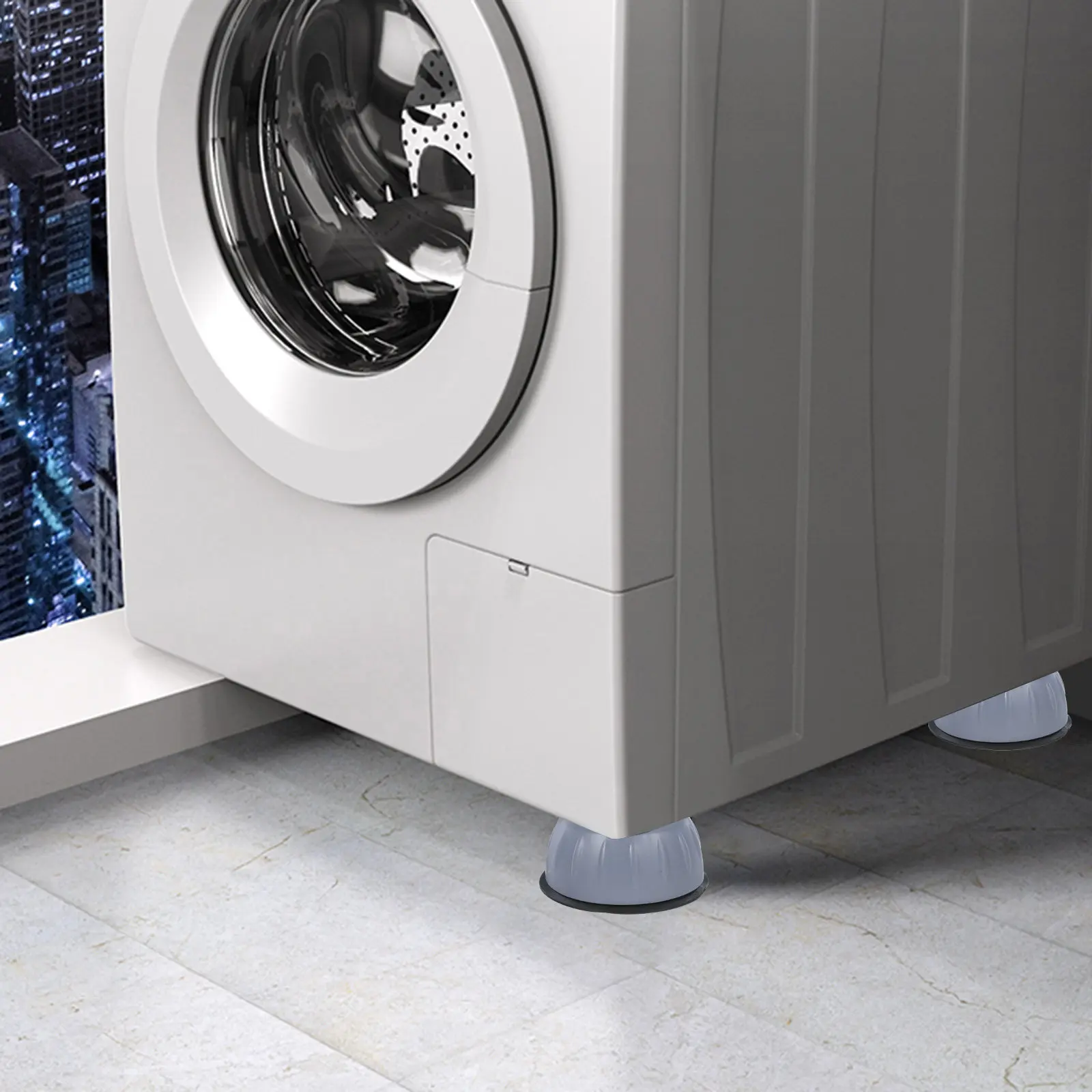 4Pcs Washing Machine Leveling Pads Anti Vibration Rubber Feet Stabilizers with Floor Grip Durability Easy Install Damp Control