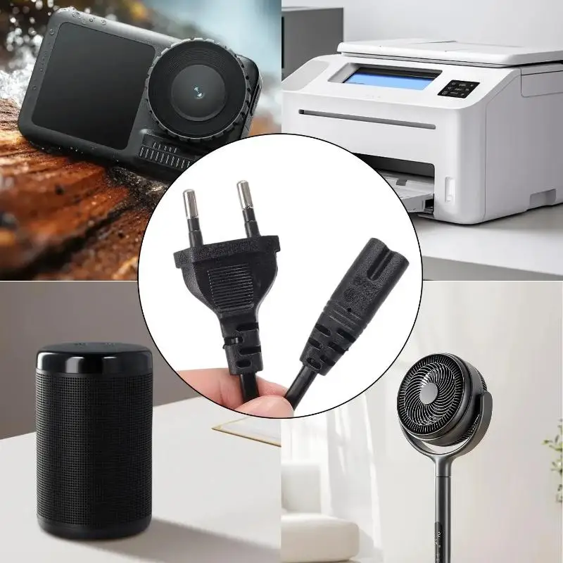 1Pcs EU To IEC C7 Figure 8 Plug AC Power Extension Cable 0.5/1/1.2/1.5/1.8/3 Meters 2Pin To C7 Power Cord For Laptop PC Computer