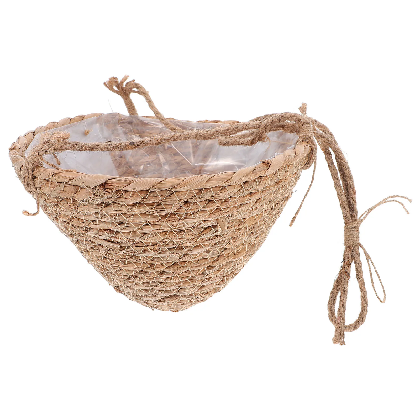 

Cone Shaped Straw Hanging Basket Wall Flowerpot Plant Holder Durable Material Versatile Outdoor Balcony Planter Easy