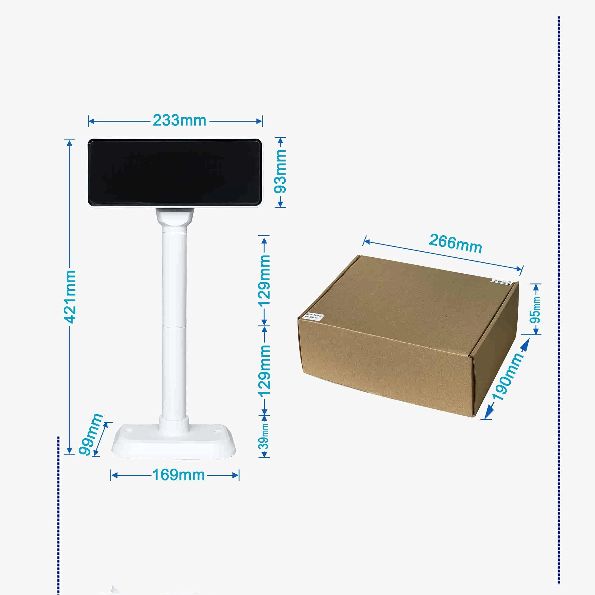 Black and White Serial Port Customer Display LED8 Supermarket Cashier Customer Display Screen POS Gu Display Cash Register