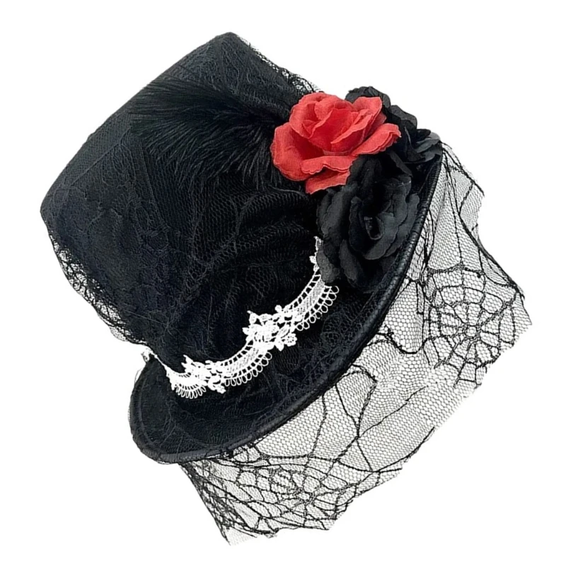 Fashion Top Hat Soft Hat with Flower for Most Ages Short Brimmed Fedoras