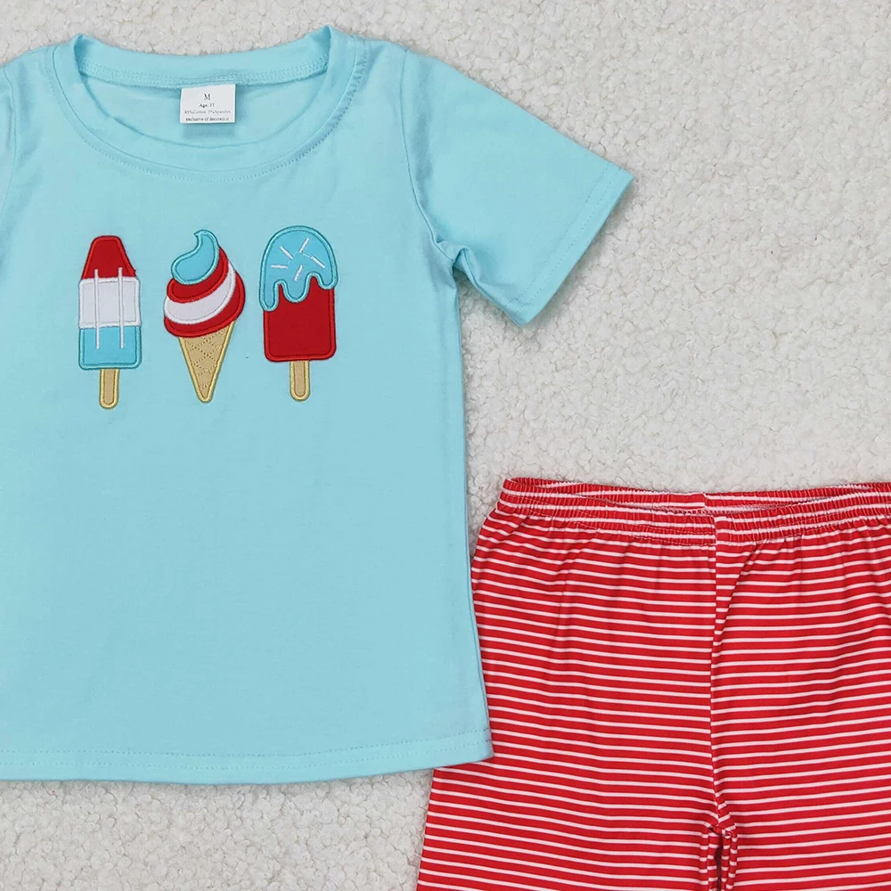 BSSO1269 Ensemble chemise popstick pour bébé garçon du 4 juillet