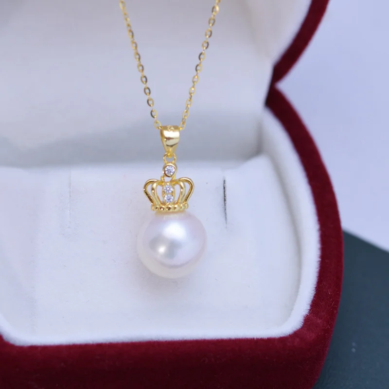 

Lefei 11-12mm Strong Luster Few Flaw Freshwater Classic Pearl Crown Necklace Charms Women s925 Silver Party Jewelry Gift Jiutian