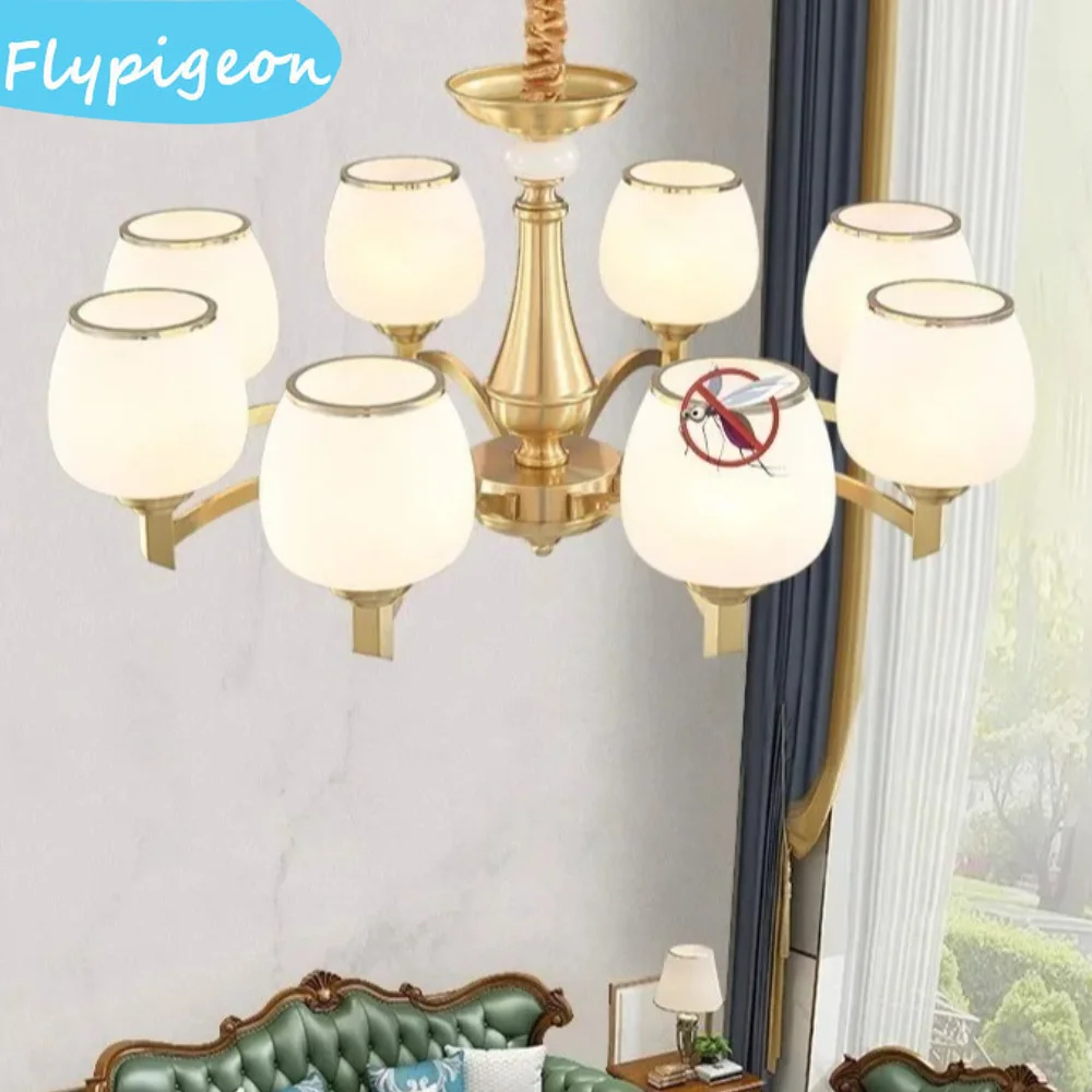 French Copper Light Luxury Living Room Pendant Light for Bedroom Restaurant Living Room Bar Lighting Fixture Decor