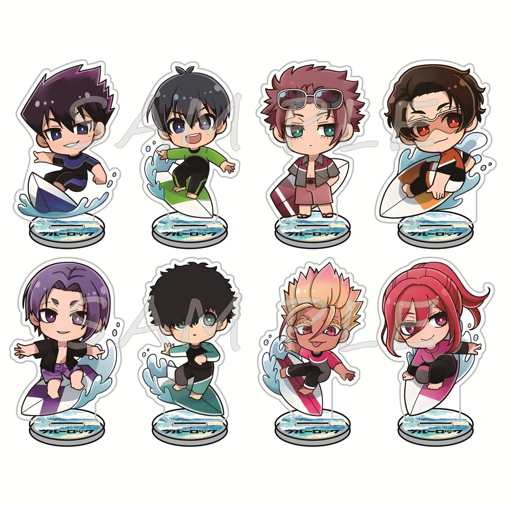 Blue Lock Surfing Summer Version 10cm Acrylic Stand Figures Keychain Anime Chibi Collectible Merchandise Decoration Fan Gift