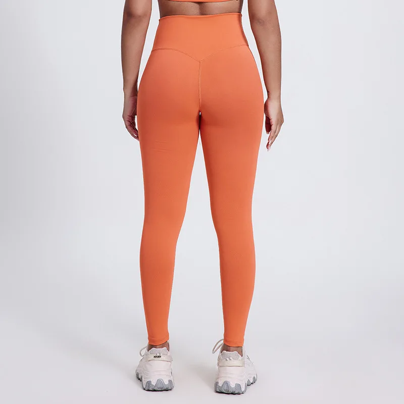 Solid Color Front Waist Cross High Waist Gym Yoga Leggings compression Fitness Sport Pants Athletic Comprehensive Training Jog