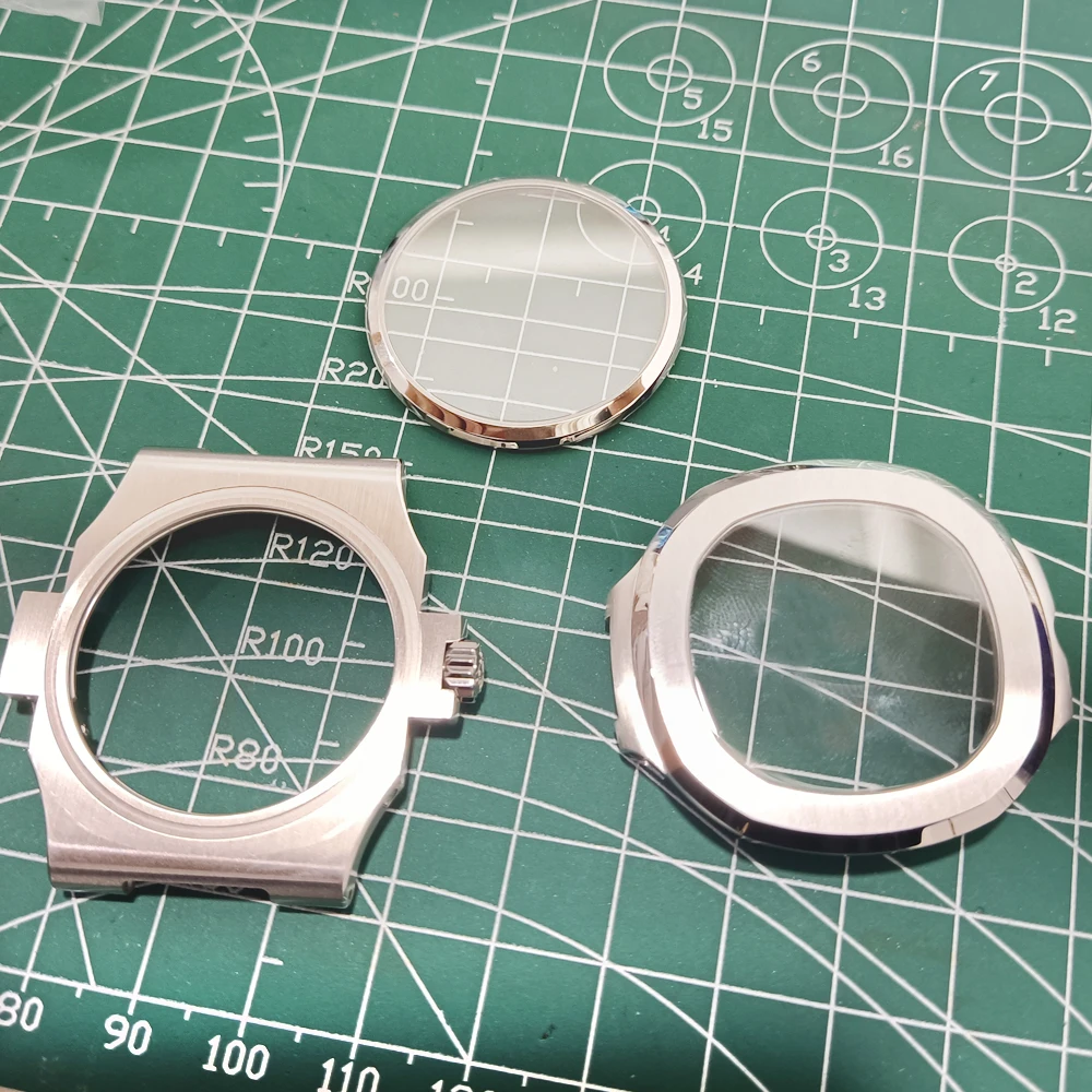 watch case fit Slim mic rotor movement stainless steel ultra-thin 2 buttons at the 4,8 o'clock position high quality for DIY