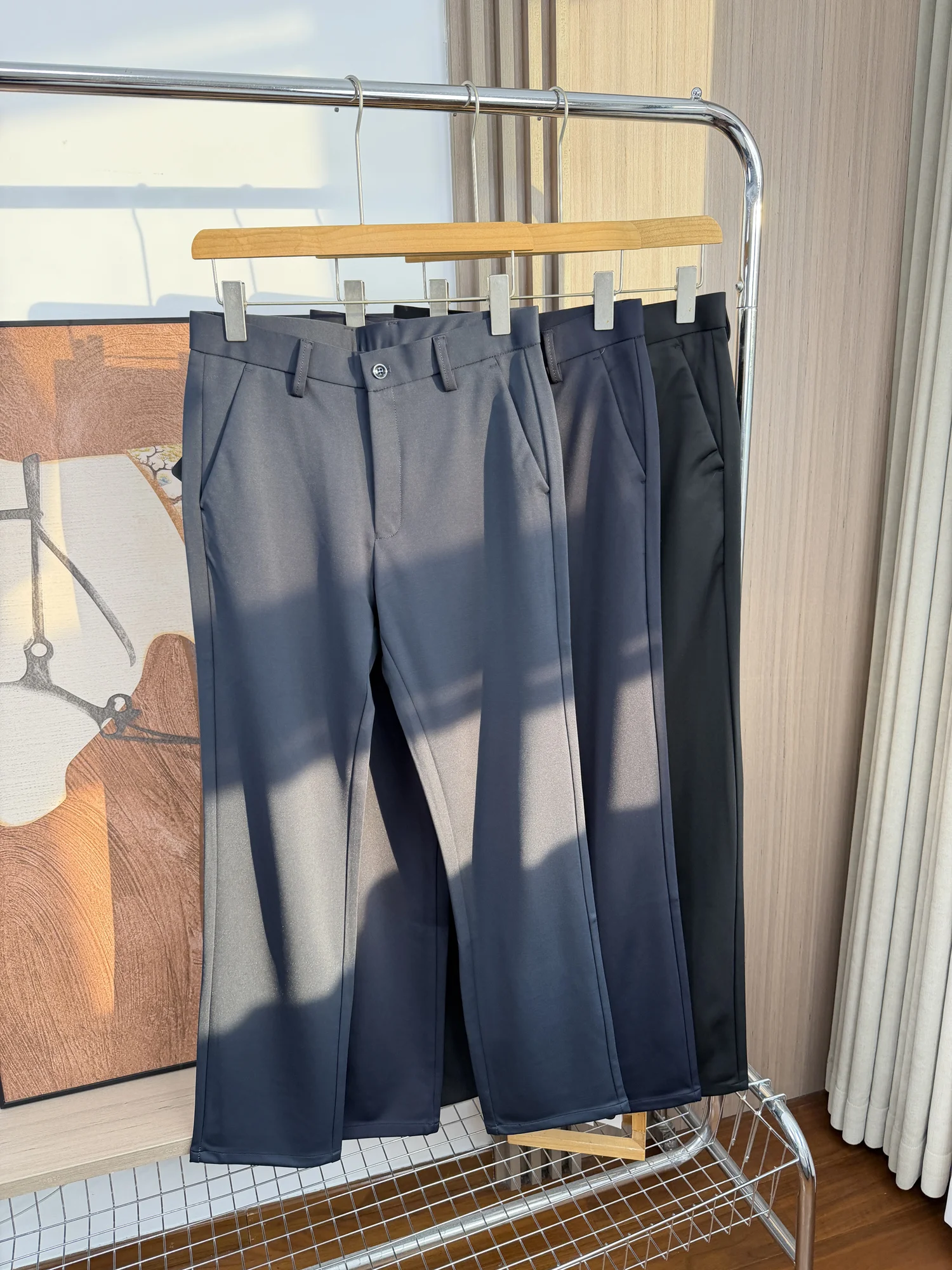 

Anti-Wrinkle Iron-Free! Infrared Performance! Thiened Warm Busin Casual Men's Straight Leg Pants Autumn Winter