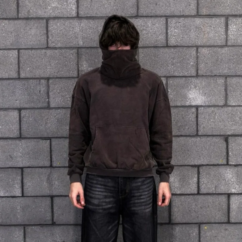 

Повседневная толстовка с высоким воротником для осени и зимы, свободного кроя, однотонные спортивные брюки Ciwalk оптом