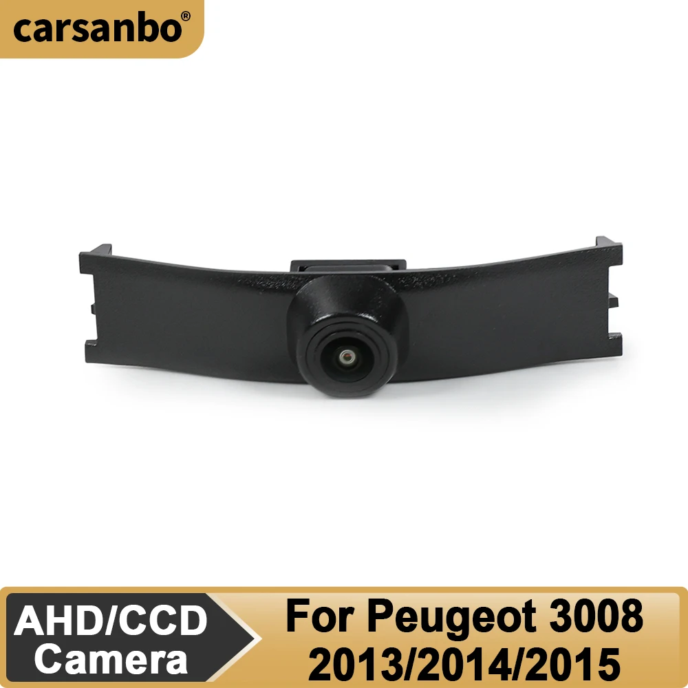 

Камера переднего вида Carsanbo для Peugeot 3008 2013 2014 2015, водонепроницаемая, 150° ° Автомобильная камера с эффектом рыбьего глаза