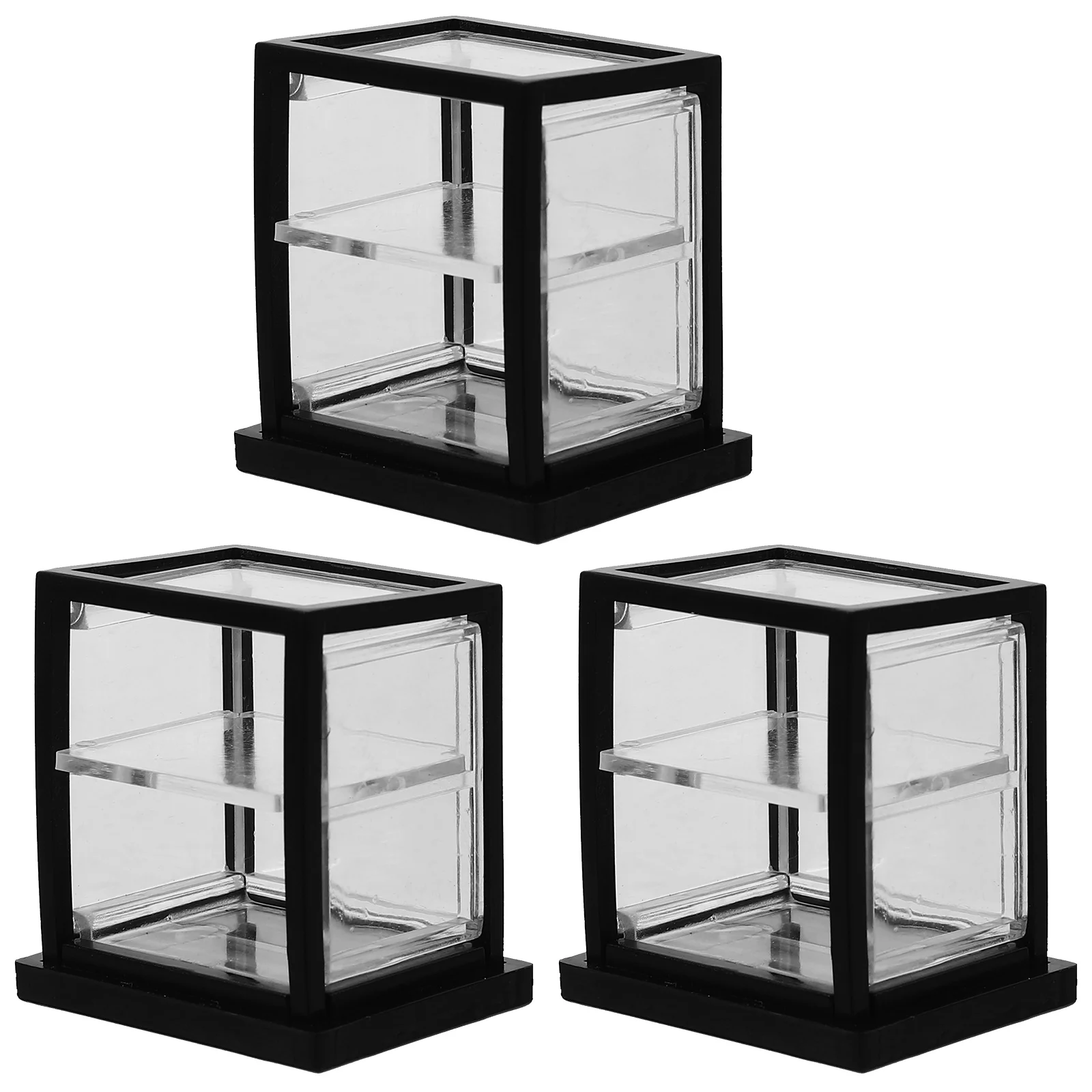 3-delige poppenhuisvitrine Mini taartkast accessoire ornamenten winkel decor benodigdheden miniatuur bakkerij keukenmodel