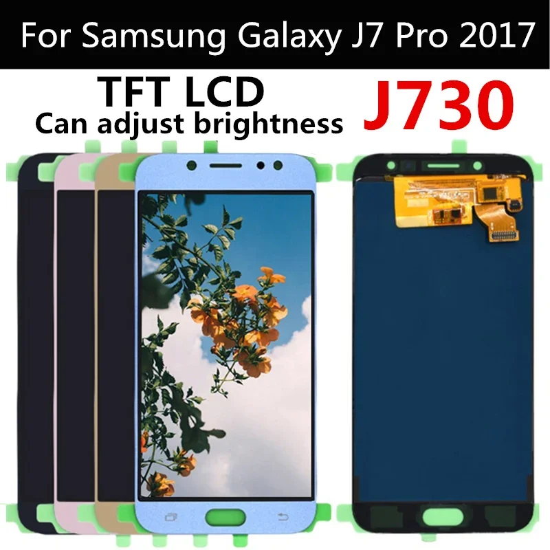 Can adjust brightness TFT LCD For Samsung Galaxy J7 Pro 2017 J730 J730F LCD Display Touch Screen Dig