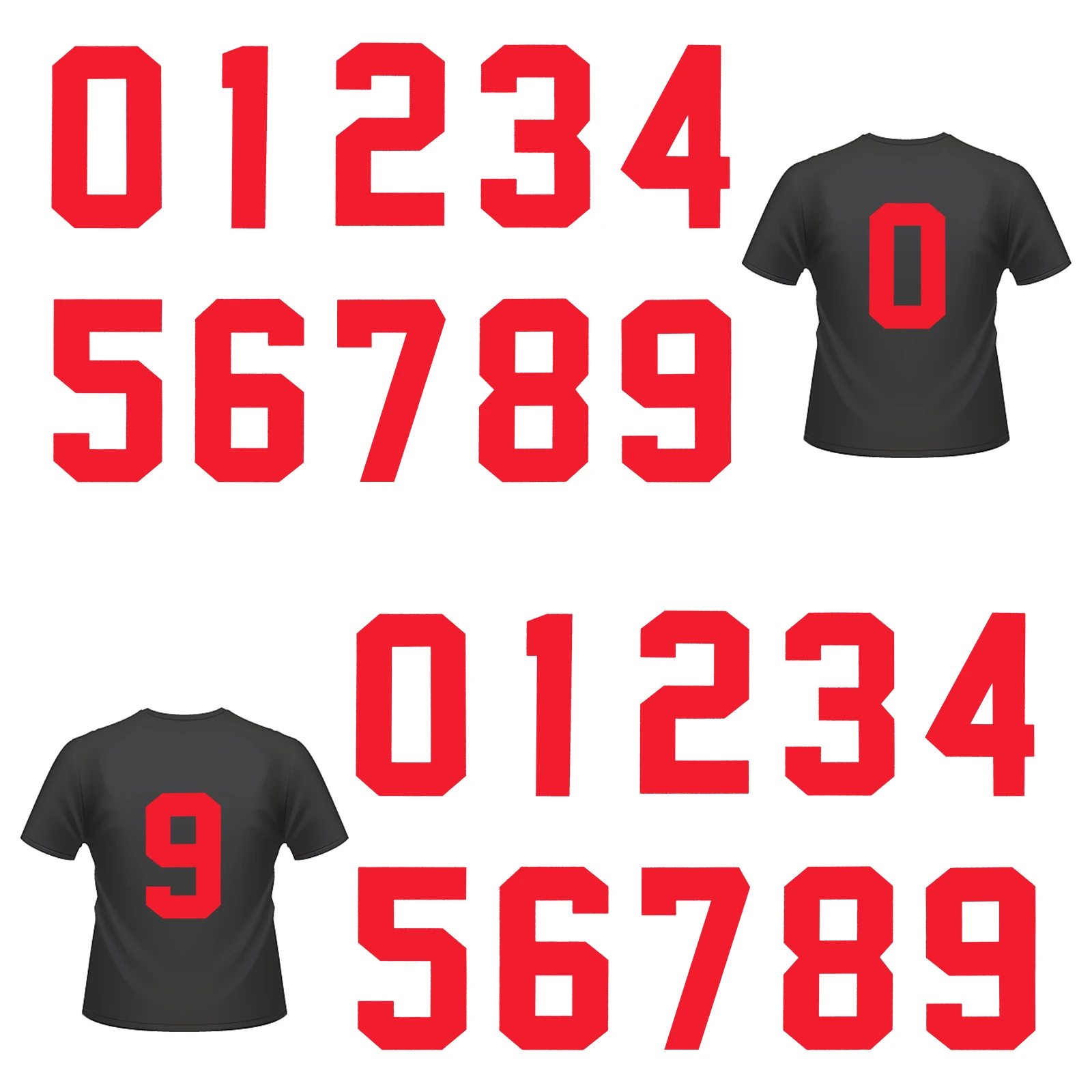 

20pcs Washable Digital Pattern Heat Transfer Stickers Iron On Numbers For T-Shirts Bags Diy Clothing Decor Repair Patch