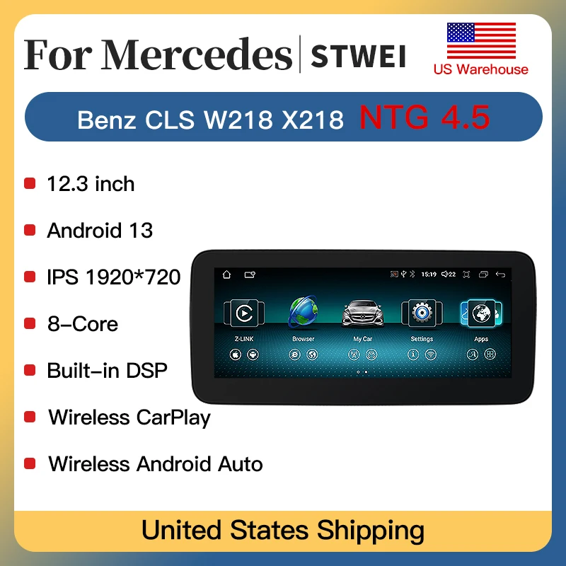 New Android13 12.30inch For Mercedes Benz CLS W218 X218 Car Radio Multimedia Video Player Wifi 4G GPS Wireless Carplay Player