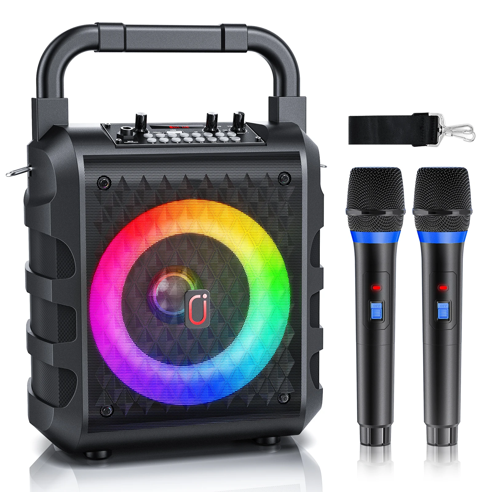 FanFun Portable Bluetooth Karaoke Speaker with Microphone and LED Light 3