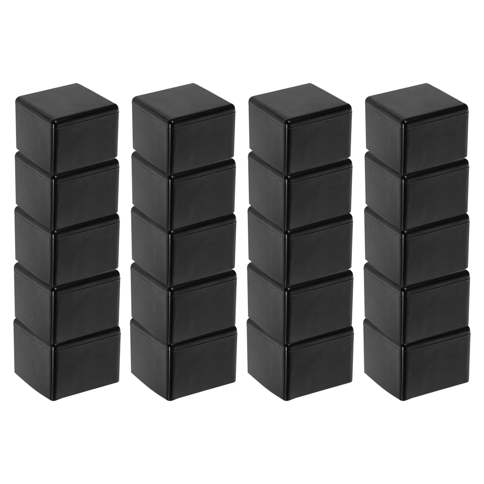 20Pcs Square Chair Leg Floor Protectors Rubber Caps Thick Anti-Slip Chair Feet Covers for Hardwood Tile Laminate Floors Black