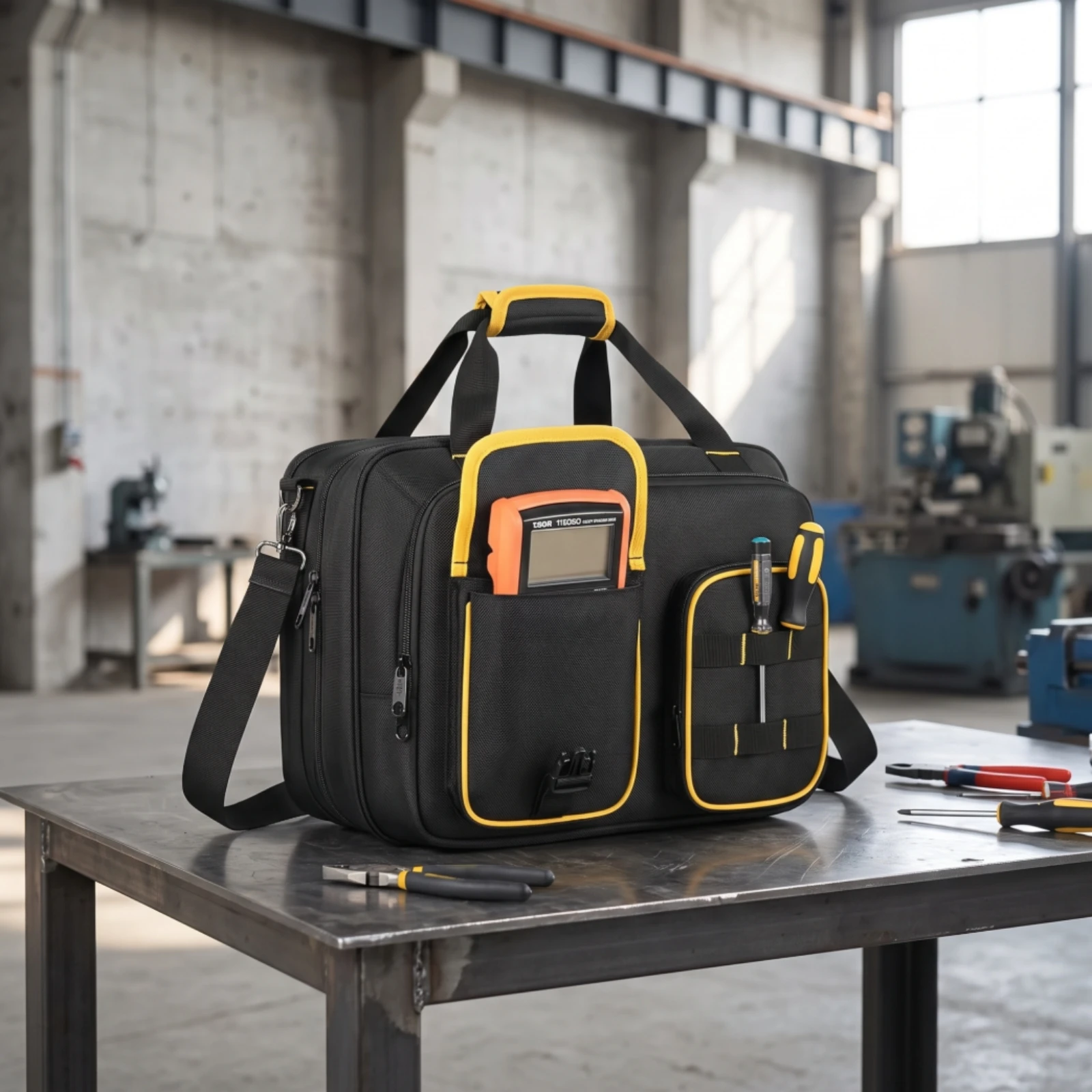 Laptop Tool Bag Heavy Duty Tool Bag with Laptop Sleeve Durable Water-Resistant for Technicians, Job Sites, Commuting