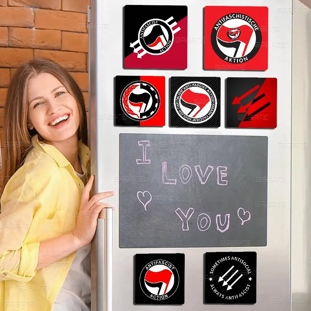 Antifa Anti Fascist Anti Personalized Creative Classic Painting Magnets Fridge Photo Message Decorative