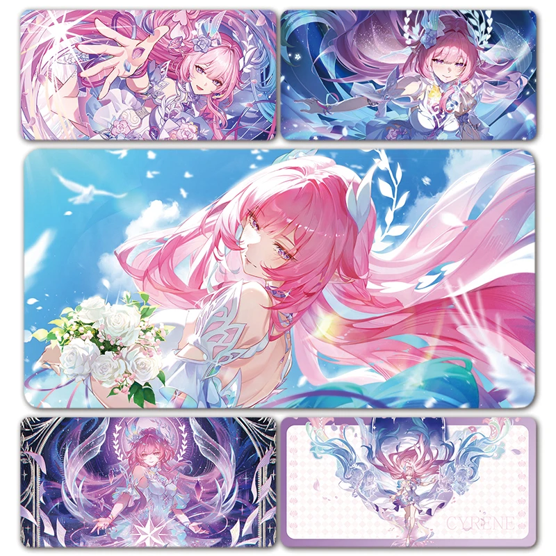 Pink Cute Honkai Star Rail Mouse Pad HSR Gaming Cyrene Mem Mousepad XXL Keyboard Office Table Desk Mat
