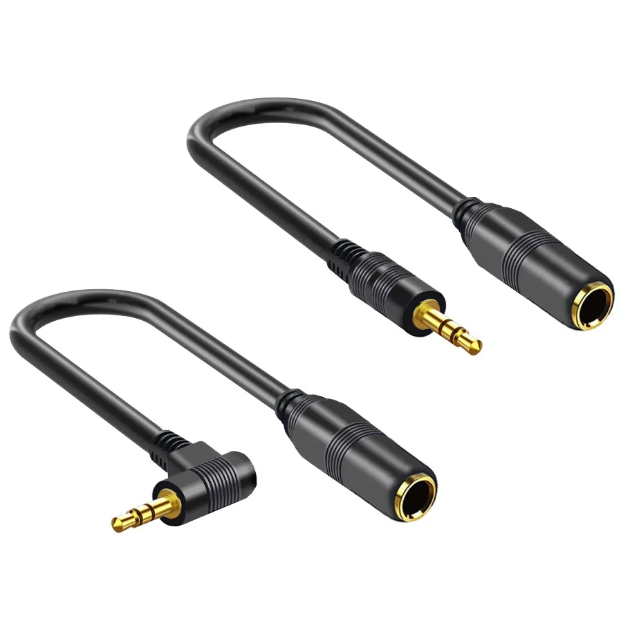 1/8 inch 3.5mm to 1/4 inch 6.35mm Audio Adapter Extension Cord 3.5 6.5 Jack TRS Stereo AUX Cable for Headphone Speaker Amplifier