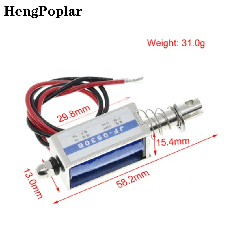 JF-0530B DC 6V 12V 24V Push&Pull type Open Frame Electromagnet keepping Force 5N travel 10mm Linear Solenoid