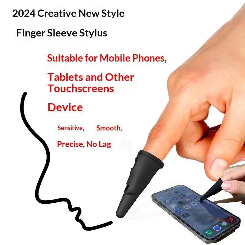 2Pcs Stylus Pen For Touchscreen High Precision Sensitivity Silicone Finger Capacitive Stylus For Pad Phone Tablets