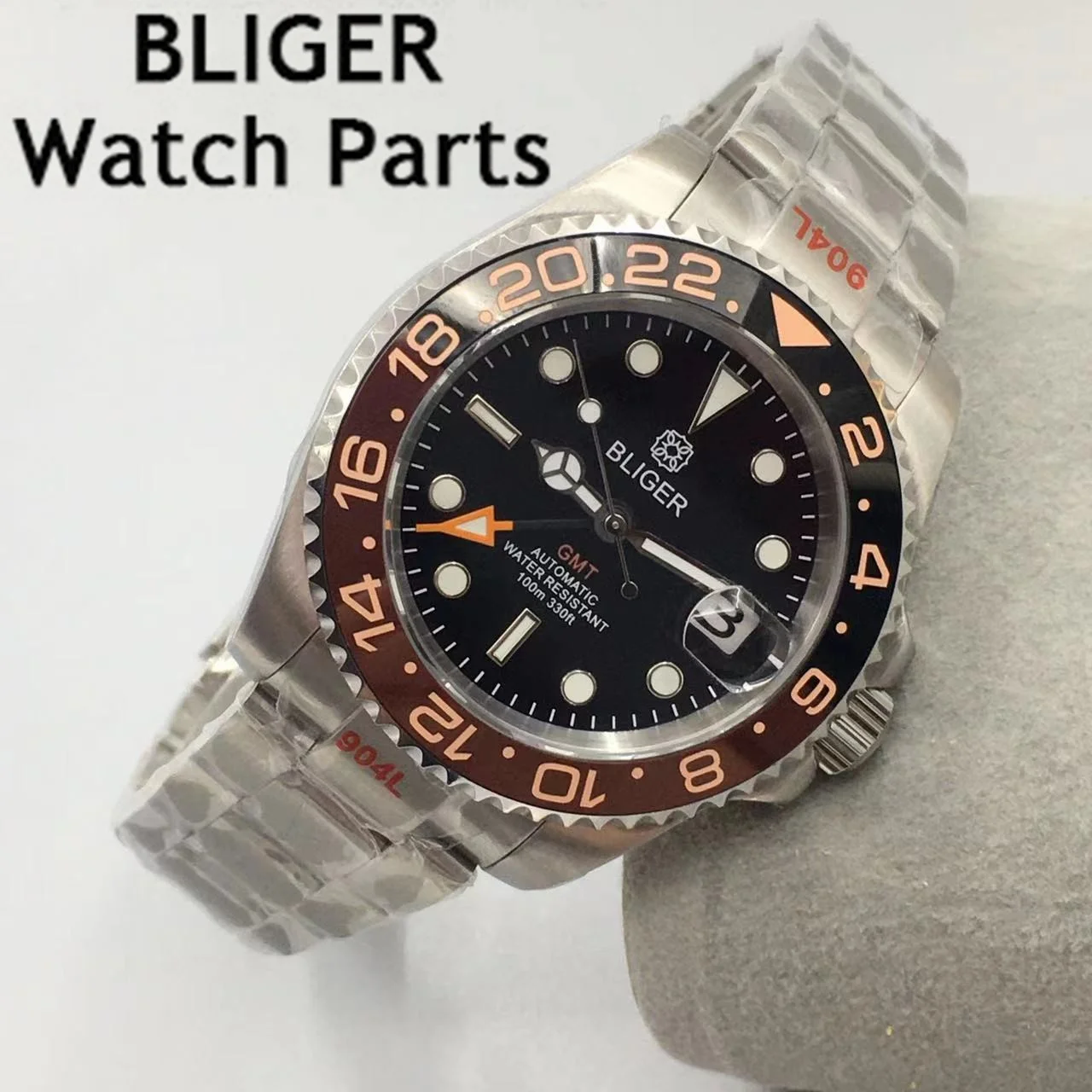 Часы мужские механические серебристые, 40 мм, с сапфировым стеклом