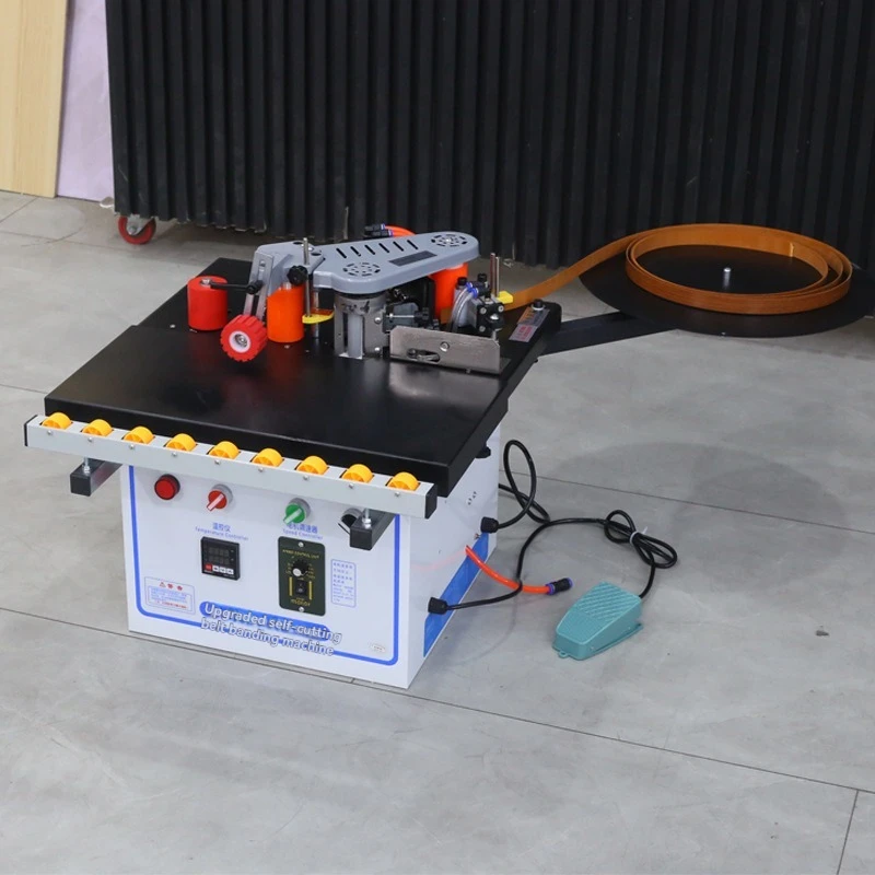 Mini Manual Wood Pvc Edge Banding Machine With Cutting Pvc Edge Banding Machine Itself and Excellent Speed Control