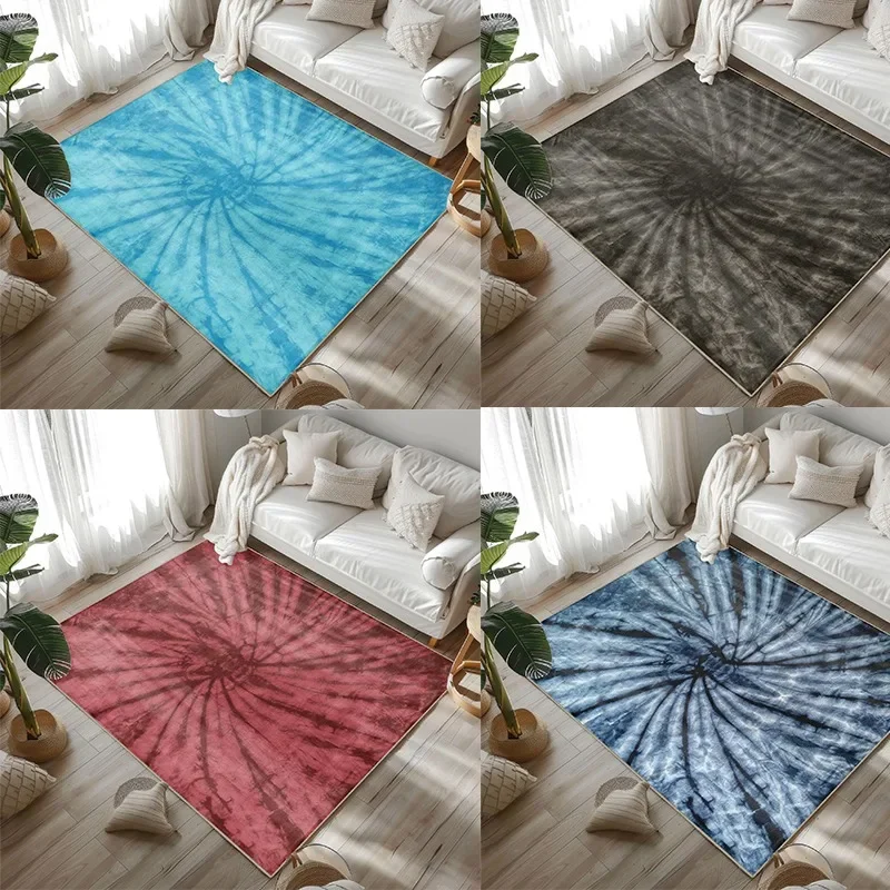 Nordic Tie Dye Area Rug for Living Room Modern Abstract Area Carpet Boho Area Rugs Colorful Rug Eclectic Bedroom Decor Carpet