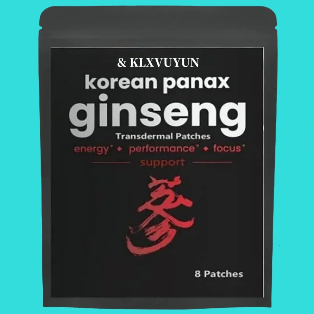 Korean Red Panax Ginseng 5000mcg 8 Transdermal Patches Extra Strength Root Extract Powder Supplement With High Ginsenosides