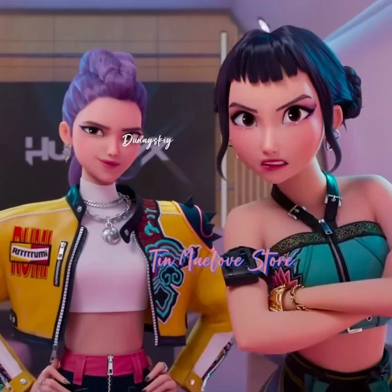 Kpop شيطان الصيادين أفخم لطيف الأرجواني النمر قبعة سوداء العقعق مع 3 عيون الوحش هانت فتاة مجموعة هانت فتاة لمحبي الهالوين ‌