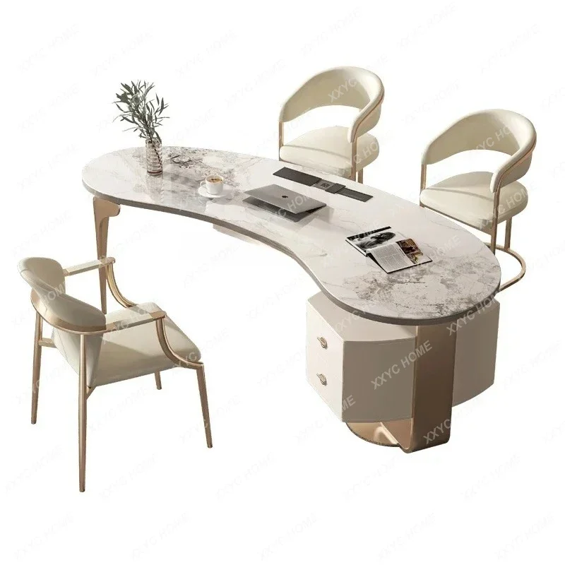 A Reception table and chair combination Modern slate light luxury desk Home simple office computer desk93389338