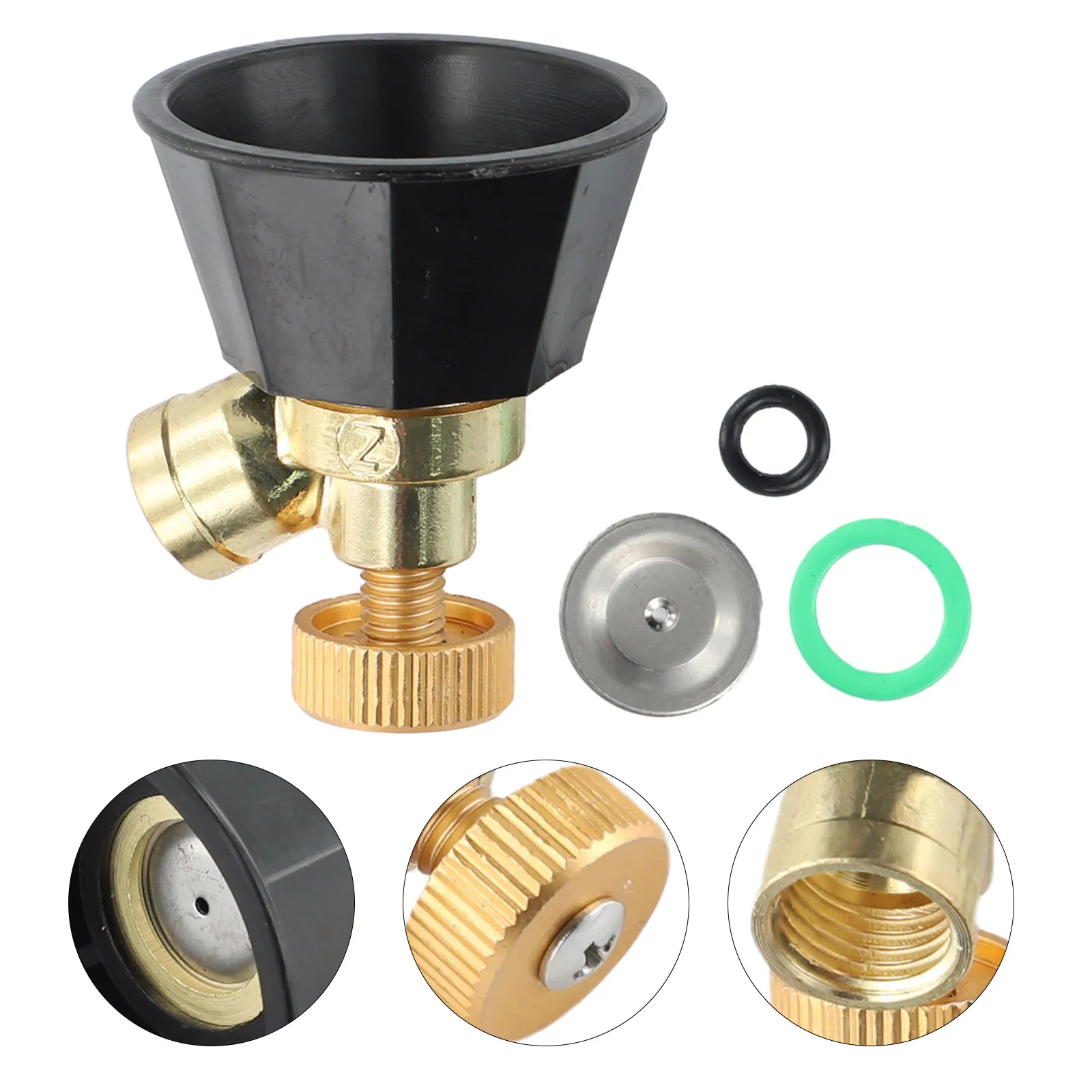 Agricultural Atomization Adjustable Nozzle Garden Alloy Black Cyclone Nozzle Fitting Garden Lawn Irrigation Accessories