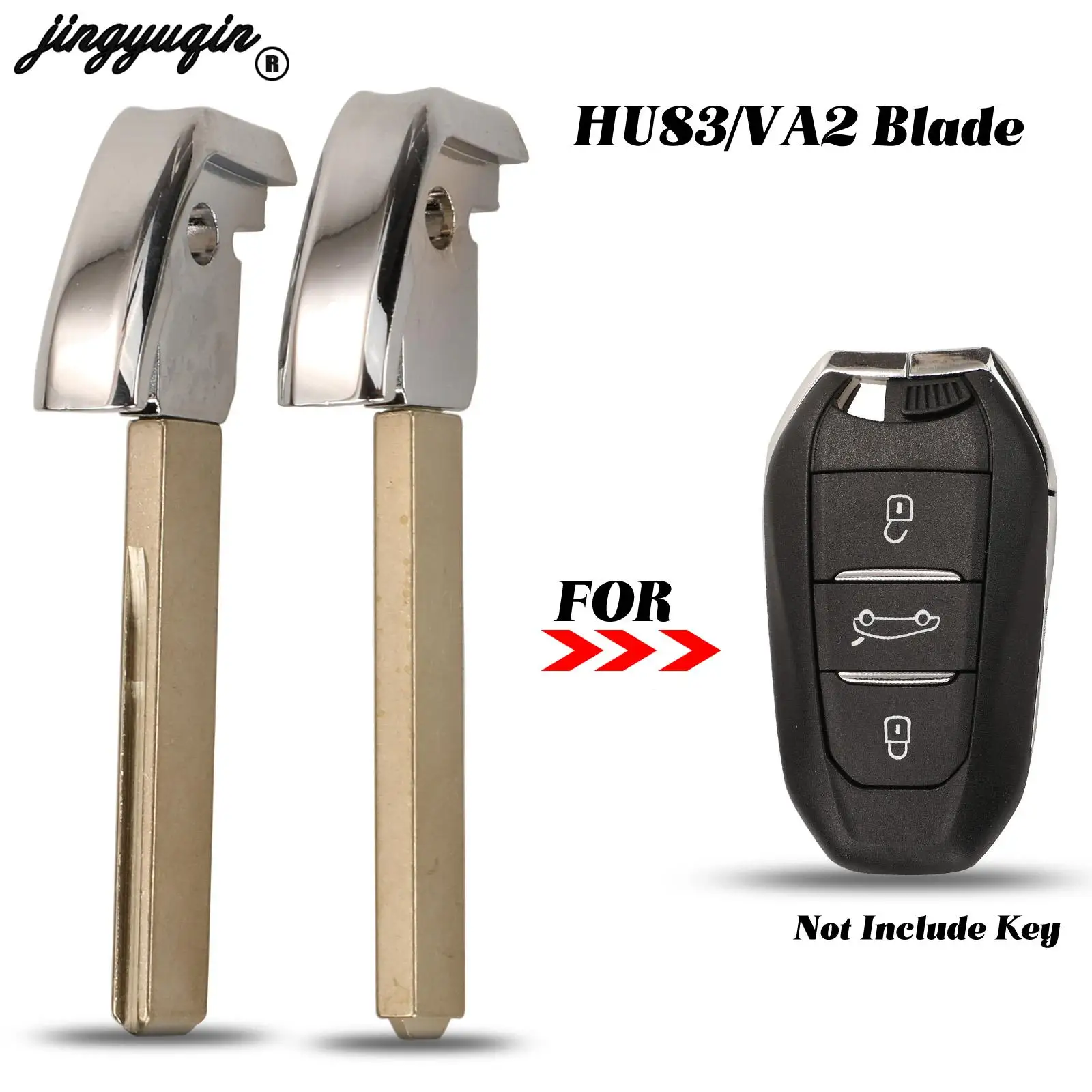 

jingyuqin 10pcs For Peugeot 308 408 3008 4008 5008 508 For Citroen C3 C4 DS Remote Car Key Blade Fob VA2/HU83 Replacement