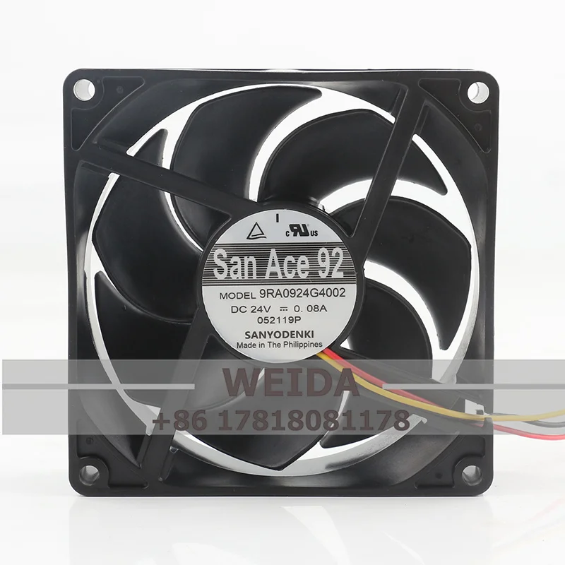 Original Sanyo 12V 48V DC 24V 0.08A AC EC 9025 90X90X25MM 9CM Frequency Converter Low Noise Three-wire 9RA0924G4002 Cooling Fan