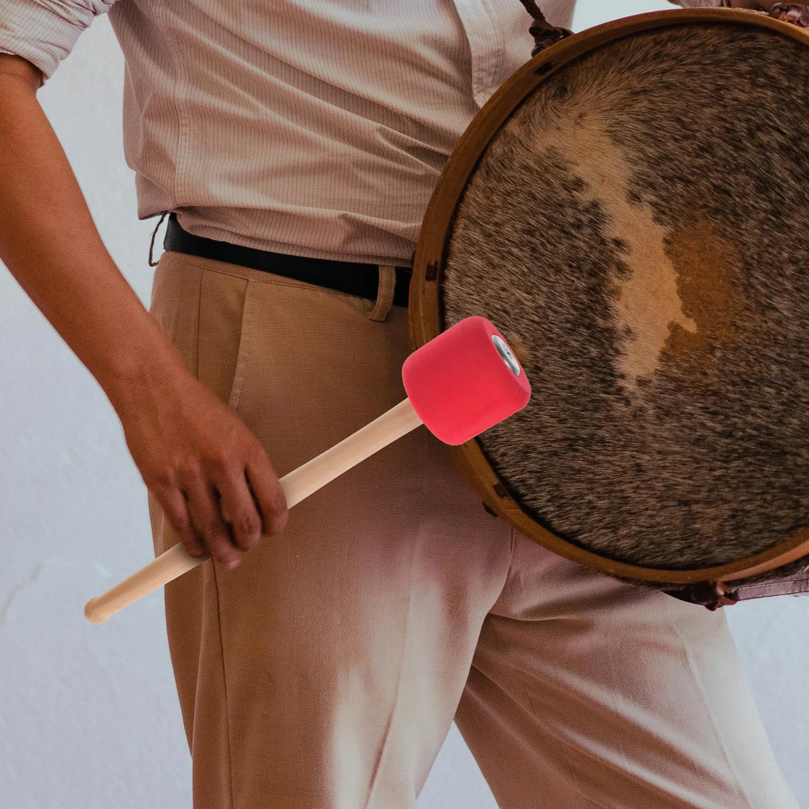 1pcs Drumsticks Wooden Adult Practice Percussion Bass Drum Mallet Clear Sound Durable Comfort Grip Performance Instrument