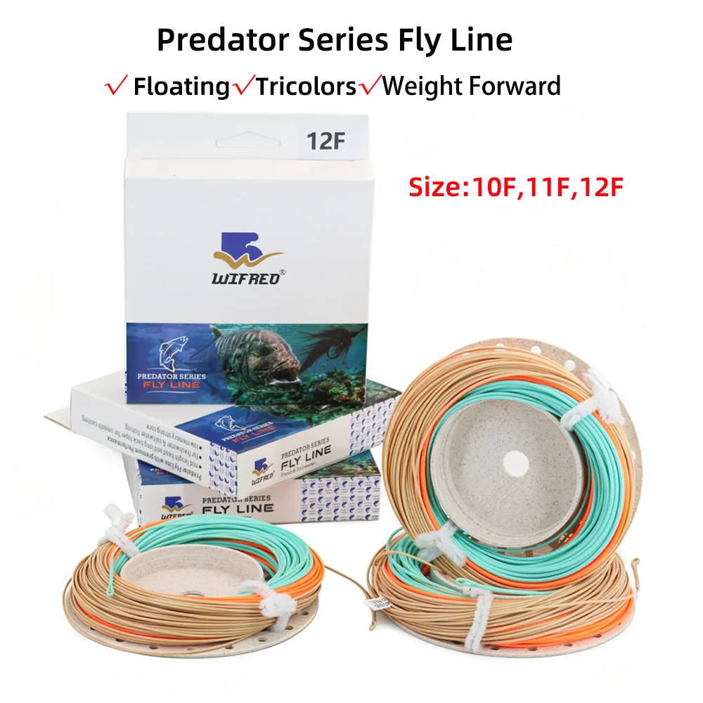 100FT/pc 10F 11F 12F Predator Series Fly Fishing Line Weight Forward Floating Fly Line for Saltwater Freshwater Musky Pike Flies