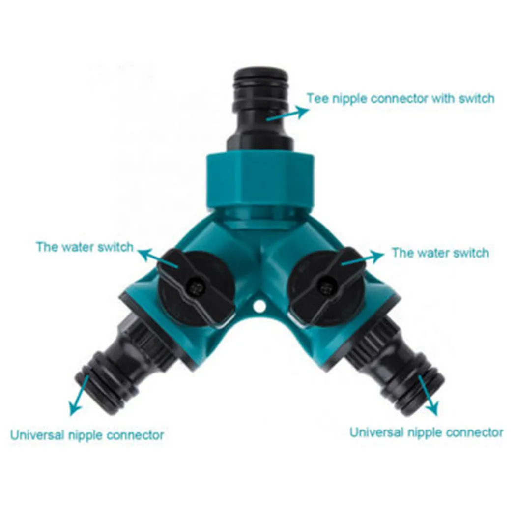 Garden Water Quick Connector Valves Hose Shut Off Splitter Water Y Shape Adaptor Connector Brand New Practical