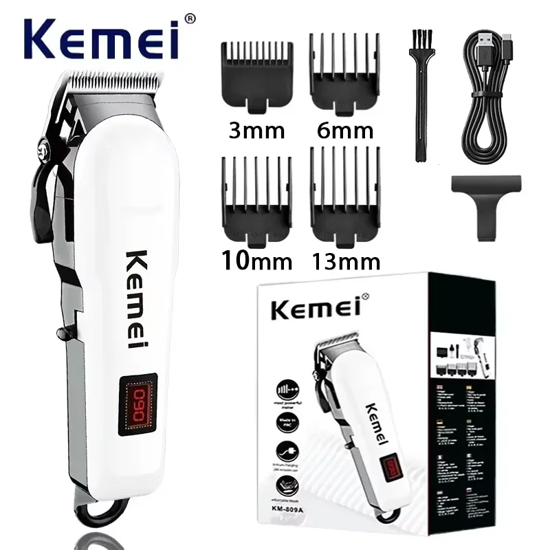 

Kemei Hair Clipper Or Blade Hair Cut Maching Wireless Trimmer Men Professional Clipper Machine Rechargeable Hair Cut Barber 809A
