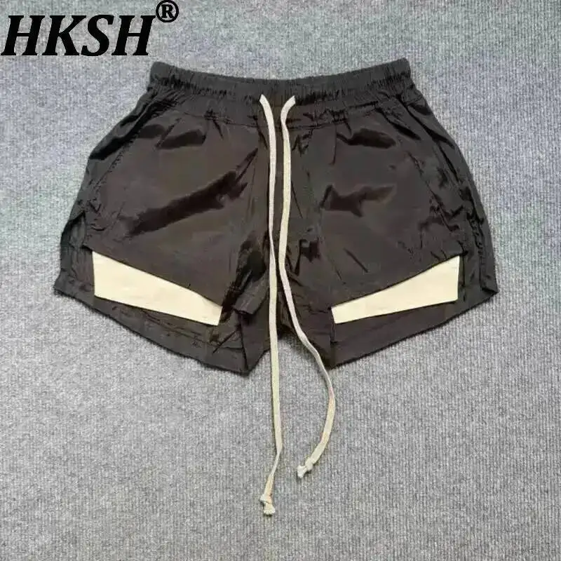 

HKSH 2026 Summer New Women Shorts Dark RO Style Drawstring Elastic Waisted Color Block Pockets Sexy Trend Chic Hot Pants HK18691