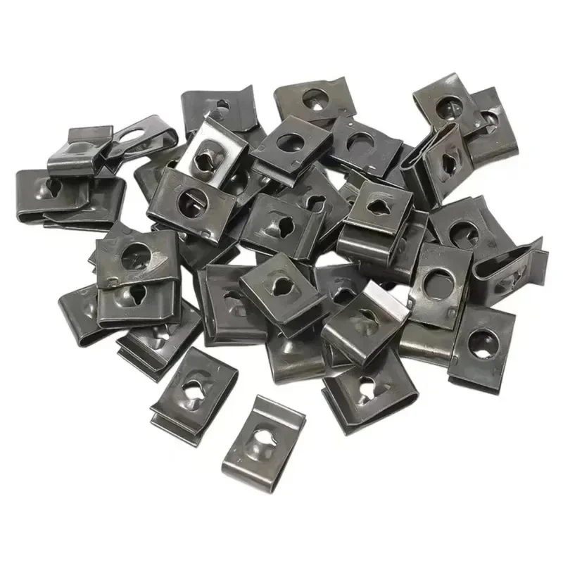 10-60pcs Metal U Type Self Tapping Clips Anti Rust Cover Retainer Locking Brackets for Auto Motorcycle Scooter Moped Body Repair
