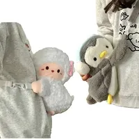 Penguin Plush Backpack Kawaii Sheep Fashion Bag Animal Cute Doll Shoulder Bag Women Crossbody Bag Mobile Phone Coin Purse Case