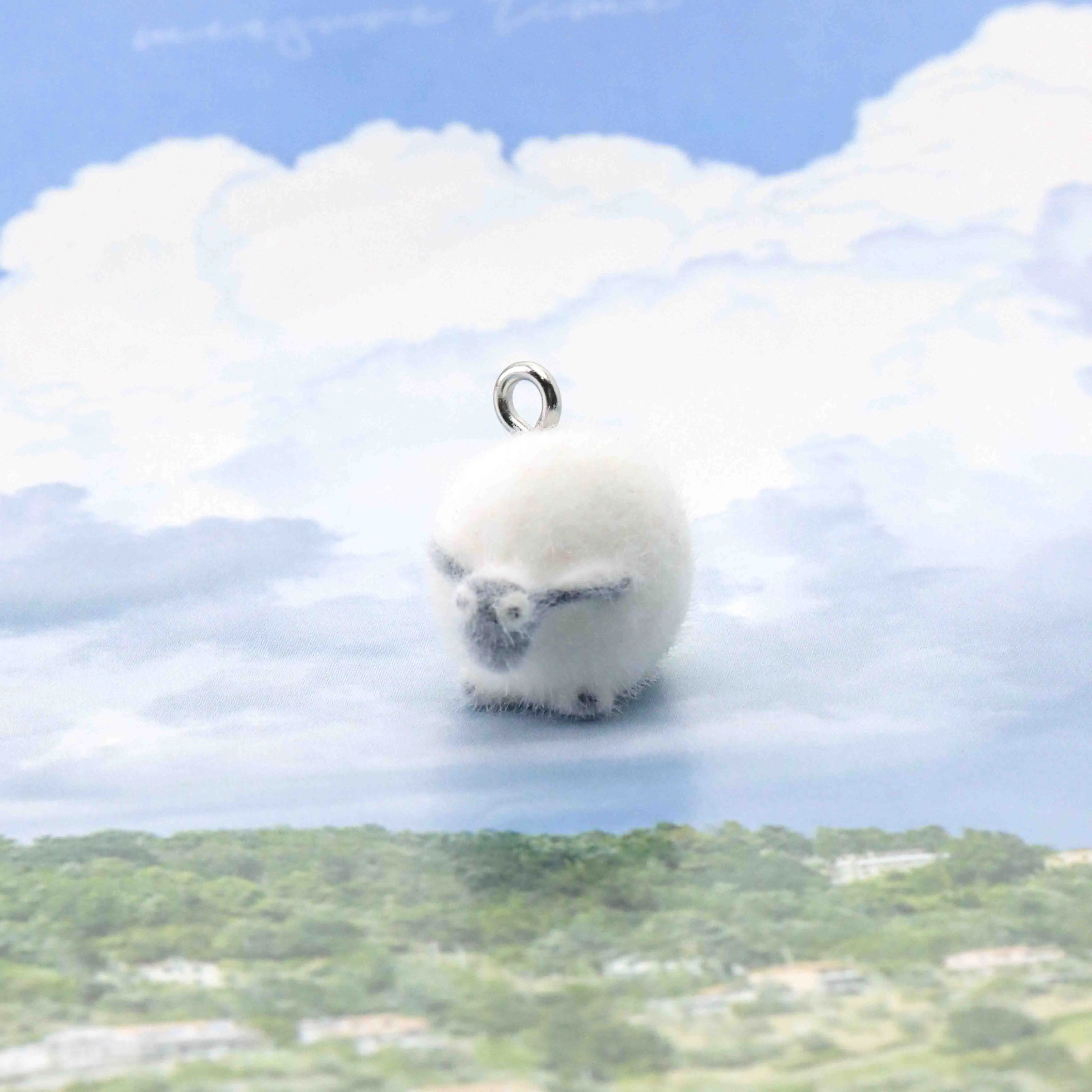 15 PCS Sheep Charms Cute Plush Animal Flocking Resin Pendant for Jewelry Making Diy HandmadeEarring Keychain Accessories