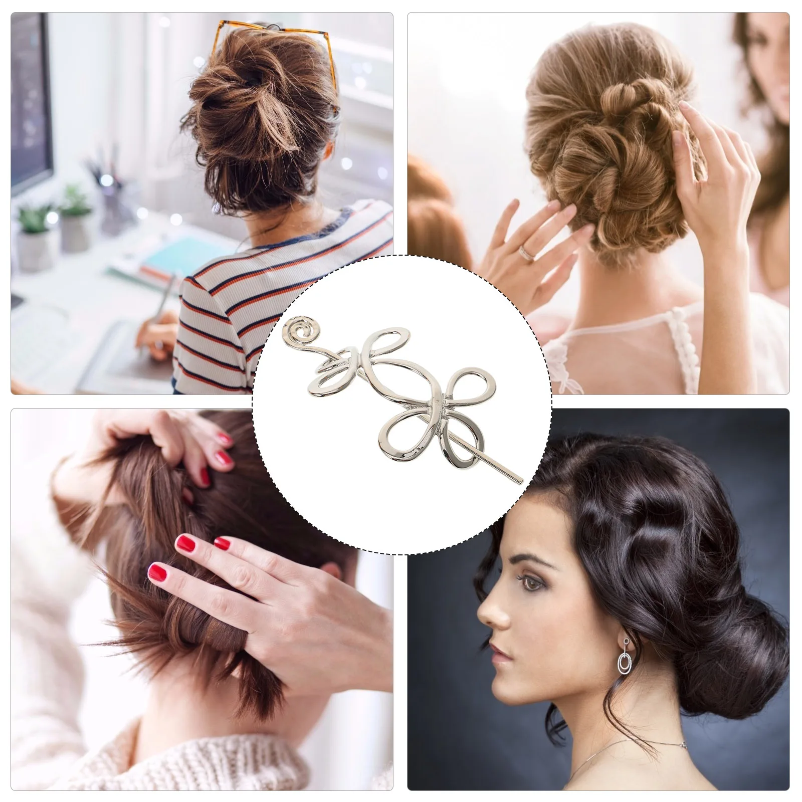 

Retro Metal Hair Clips Vintage Women Accessories Small Hairpin Alloy Barrettes Spring Ponytail Holder Party Wedding