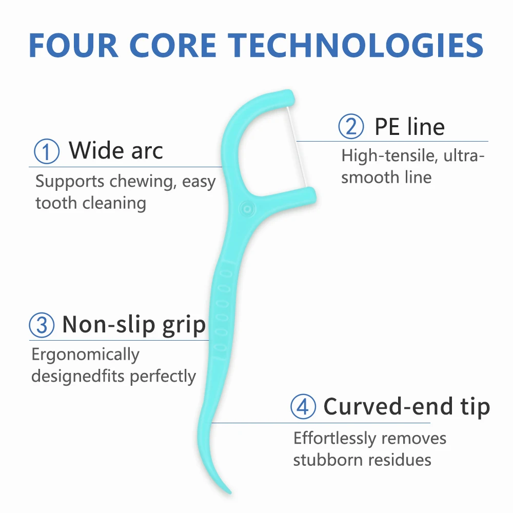 Orthodontic Dental Floss Sticks For Braces Plastic Toothpicks With Threads Double Line Oral Brackets Interdental Flosser Picks