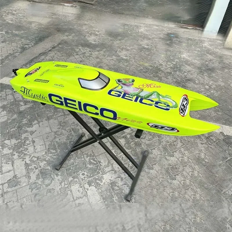 Miss GEICO RC Boat Speedboat Model 1.35m CAT Big Cat DIY Remote Control Speedship Speed 130km/h Toy Boat Model Frog Lizard