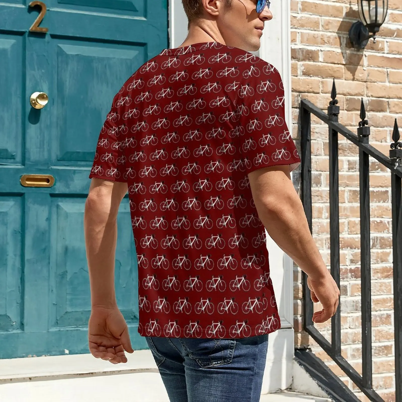 Man Cool Bicycles T-Shirt White Bikes Print Cool T-Shirts Short Sleeve Tshirt Dropshipping Summer Awesome Oversized Top Tees